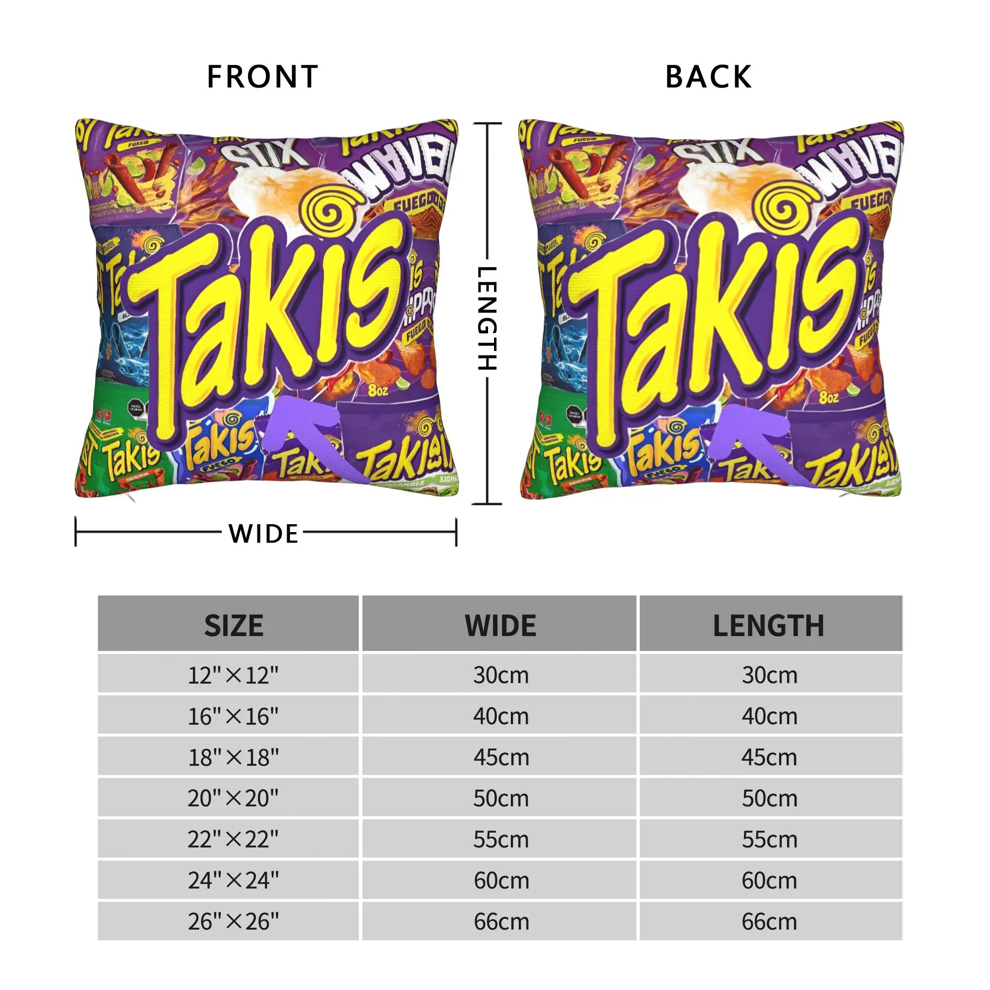 Takis Chili Chips Pillow Case  Retro Trendy Pillow Cover Soft Pillowcases For Couch Sofa Bedroom