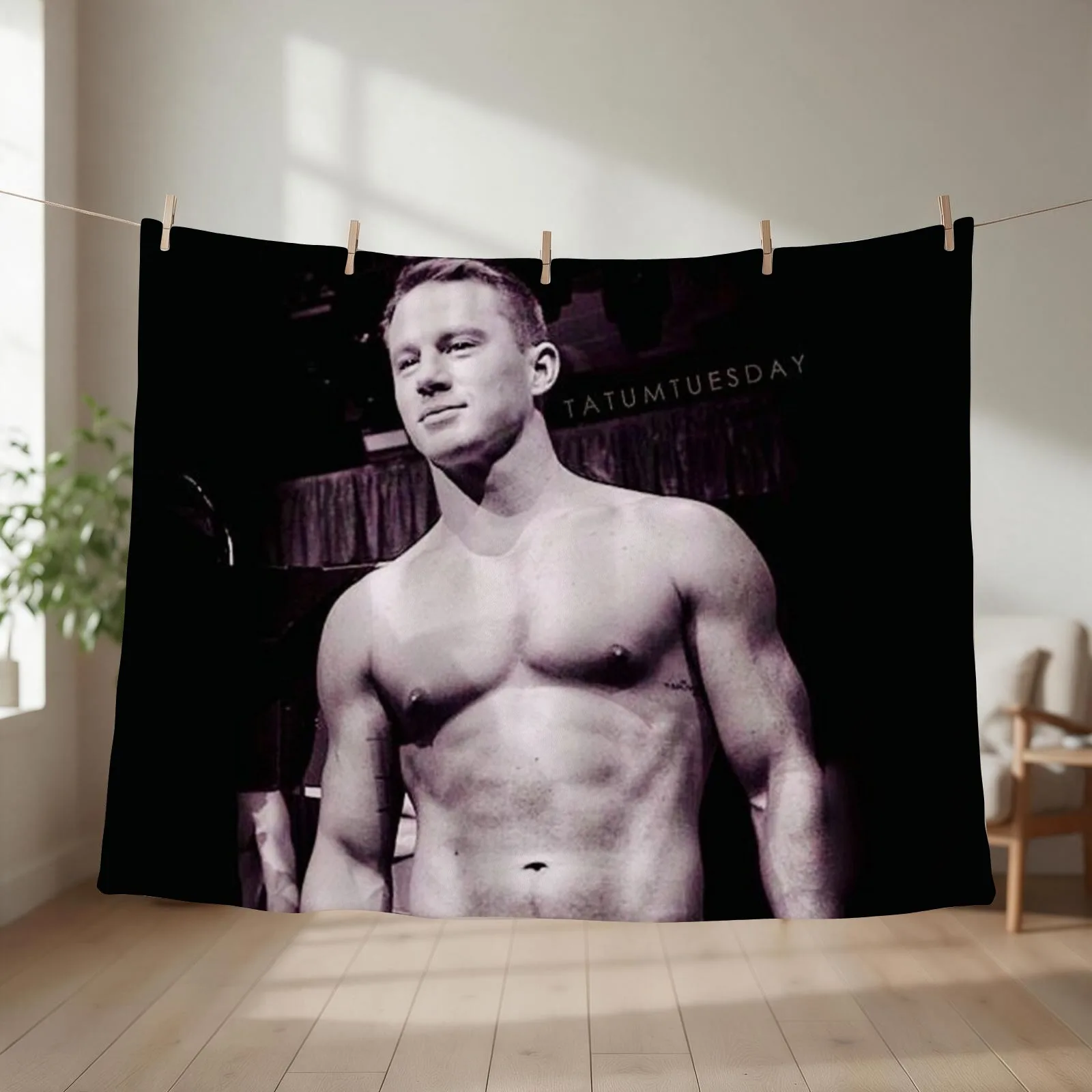 channing tatum Throw Blanket couch cozy soft plush fuzzy picnic outdoor blanket