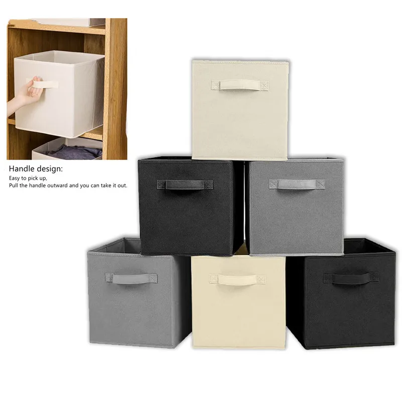 Bac de rangement en tissu Non tissé Cube, boîte de rangement pliable, fournitures pour la maison, organisateur de rangement de jouets pour enfants, organisation de tiroir d'armoire
