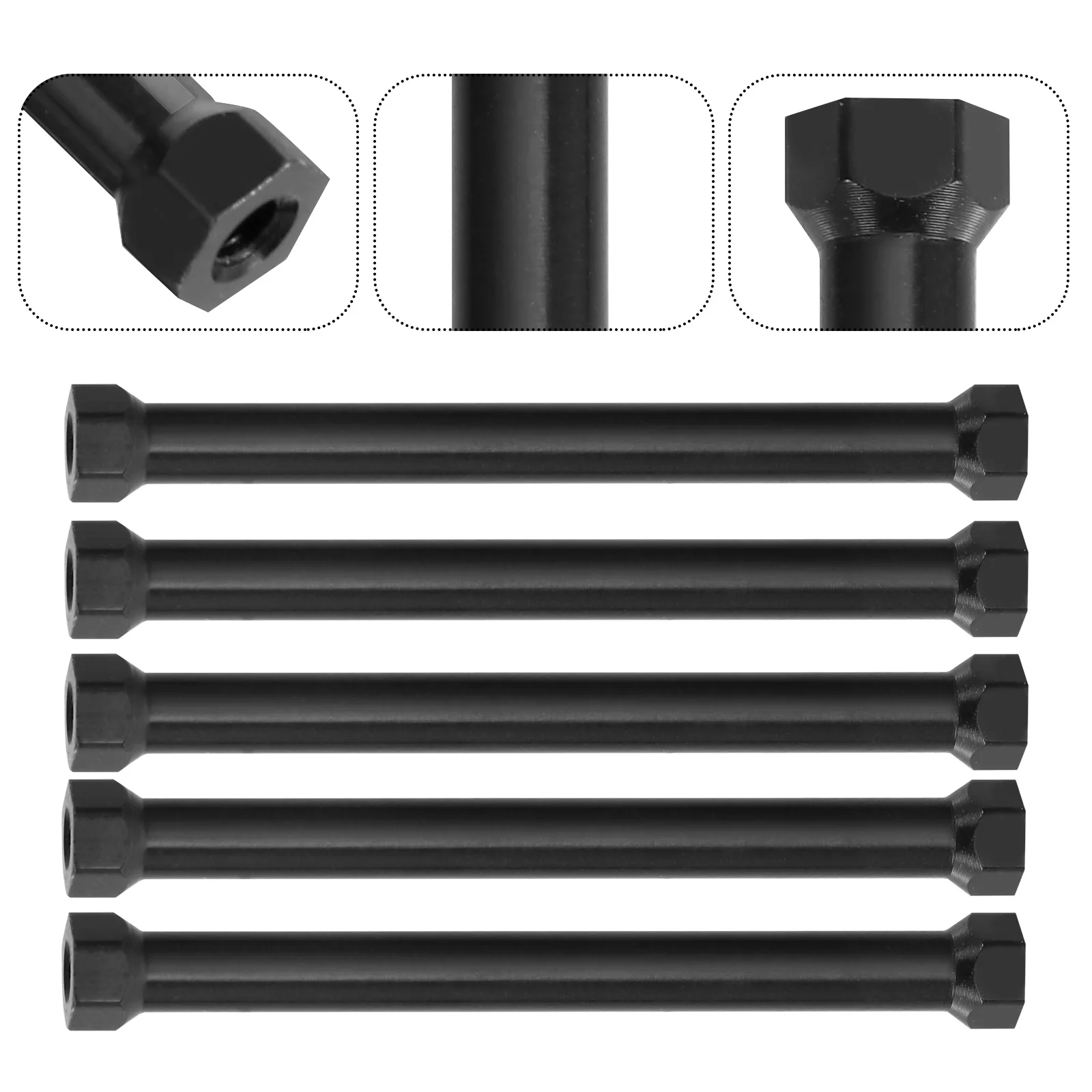 

5 pcs Aluminum Pillar St offs Female Spacers Black Hexagon Pillar Screw Threaded Drone Frame PCB Mounting Hardware