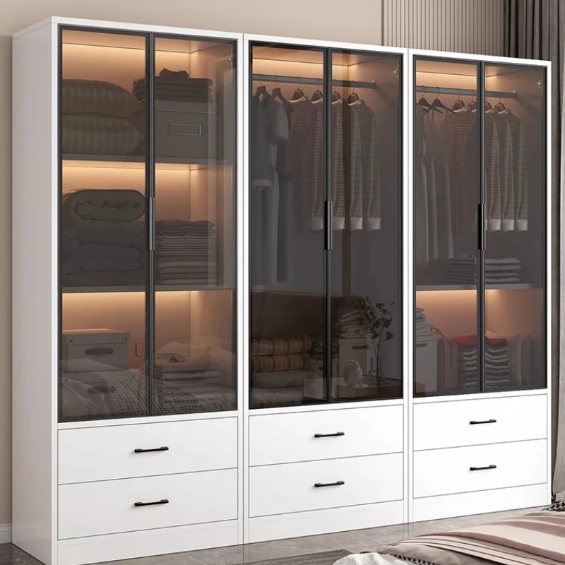 تصميم خزائن الفتيات عرض الزجاج الحديث خزانة واقفة تخزين غرفة نوم Roperos Para La Habitacion أثاث الصالون