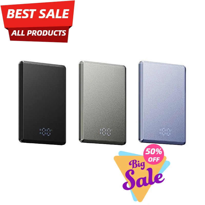 

5000MAH Thin Card Pro Ultra Thin Wireless Power Bank 10000mAh Wireless Magnetic Power Bank