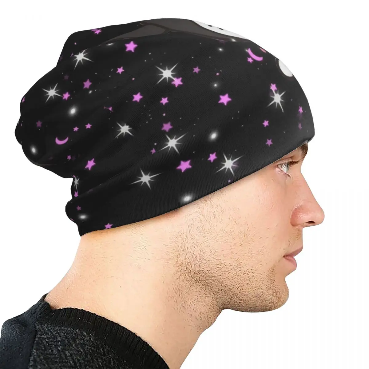 Style japonais Kuromi Skullies bonnets chapeaux Anime décontracté hommes femmes casquettes d'extérieur chaud tête enveloppement Bonnet chapeau
