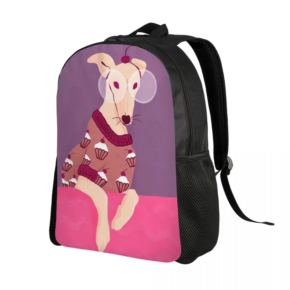 Cute Whippet Greyhound Backpack for Women Men School College Students Bookbag Fits 15 Inch Laptop Hound Dog Bags