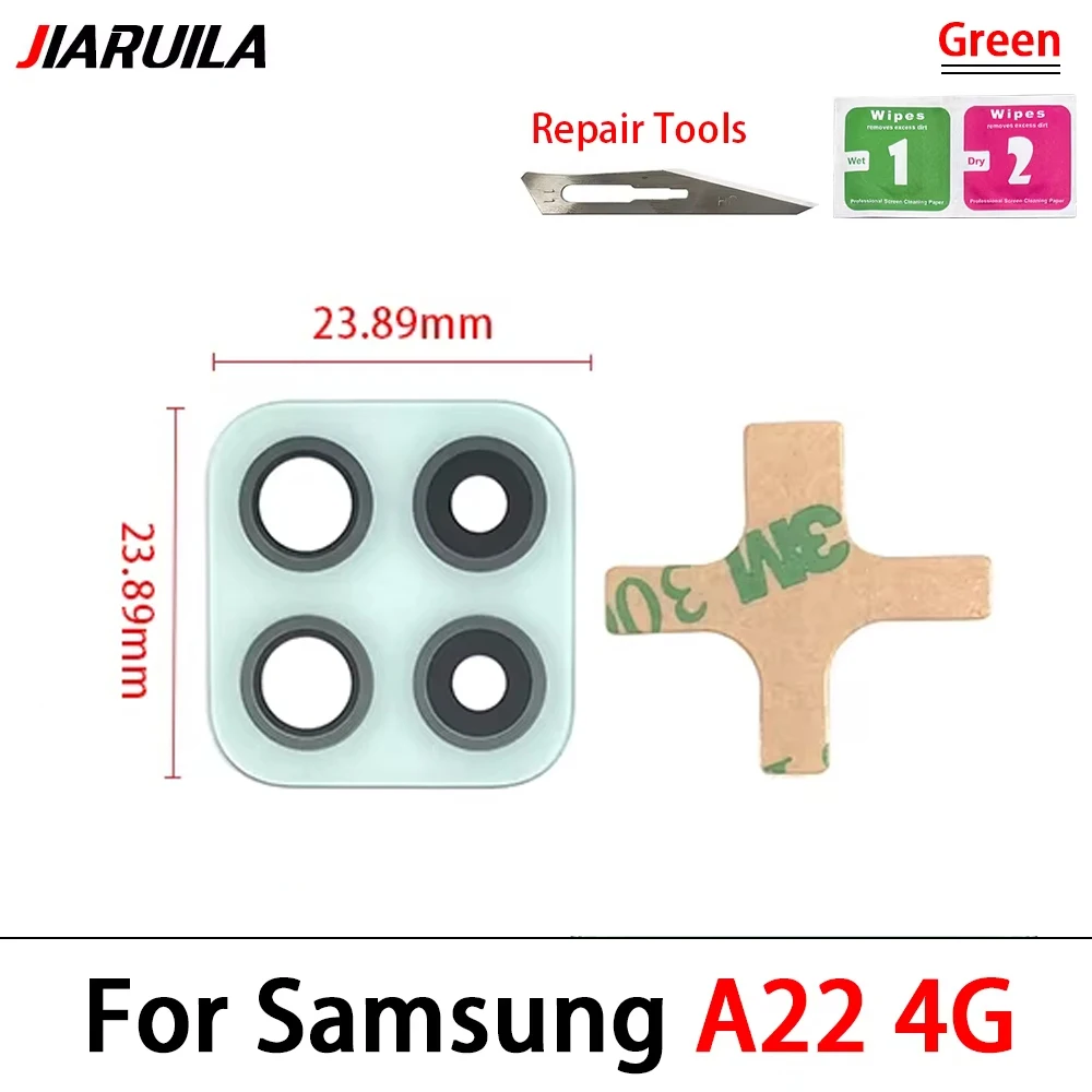100Pcs，Back Rear Camera Glass Lens Cover With Glue Adhesive Sticker For Samsung A22 5G A22 4G