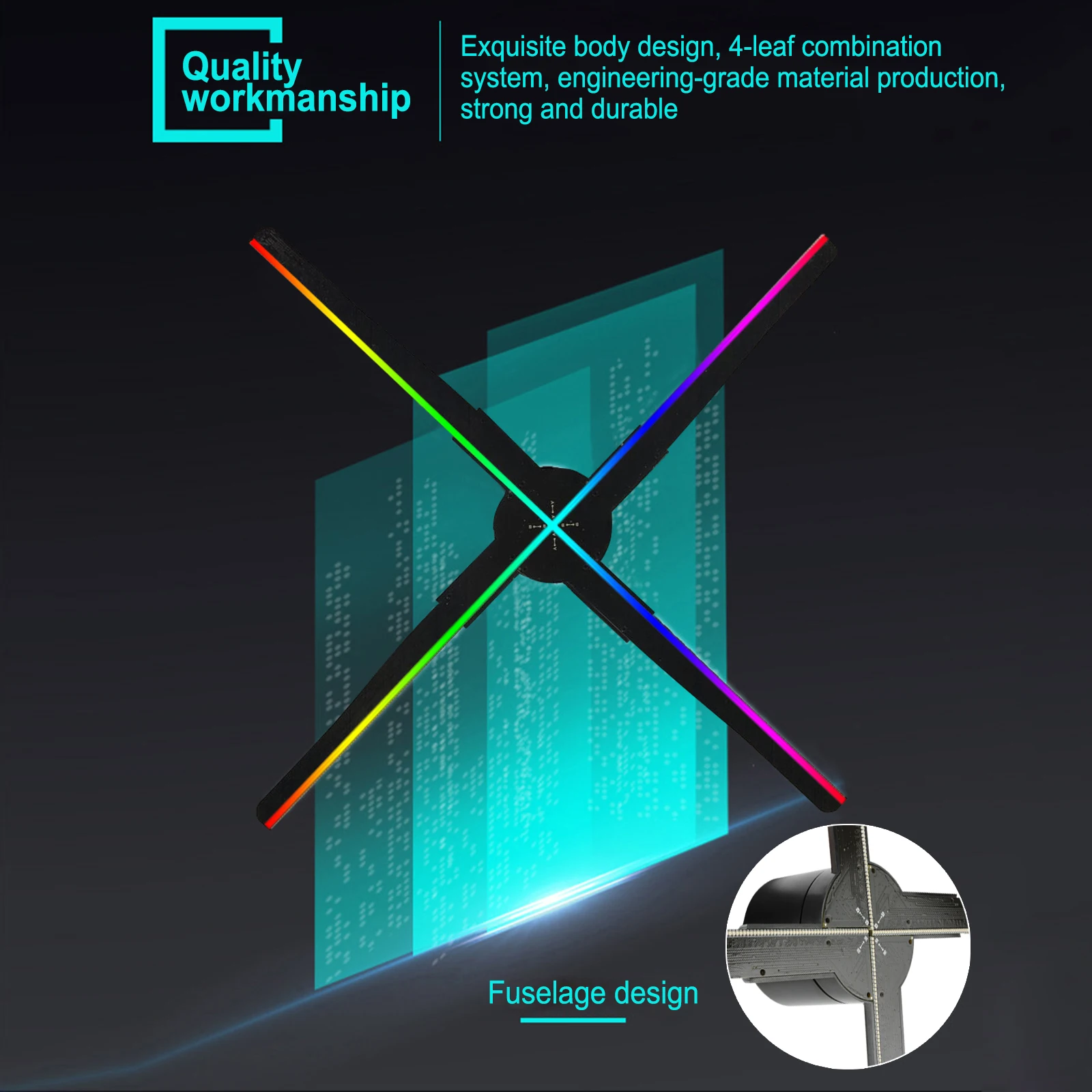 3D Holographische Projektor Fan Led Zeichen Holographische Lampe Player Remote Werbung Display Unterstützung Bilder und Video Über Wifi/PC