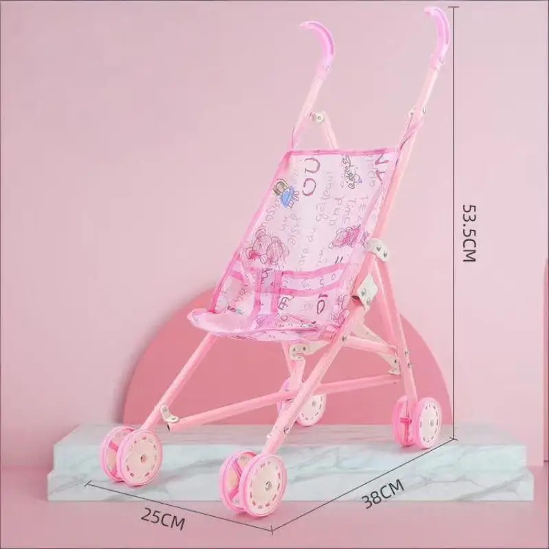 Nuevas muñecas interactivas duraderas, cochecito de bebé, juguetes para juego de imitación, carrito de mano estable, cochecito de bebé de plástico para niños y niñas