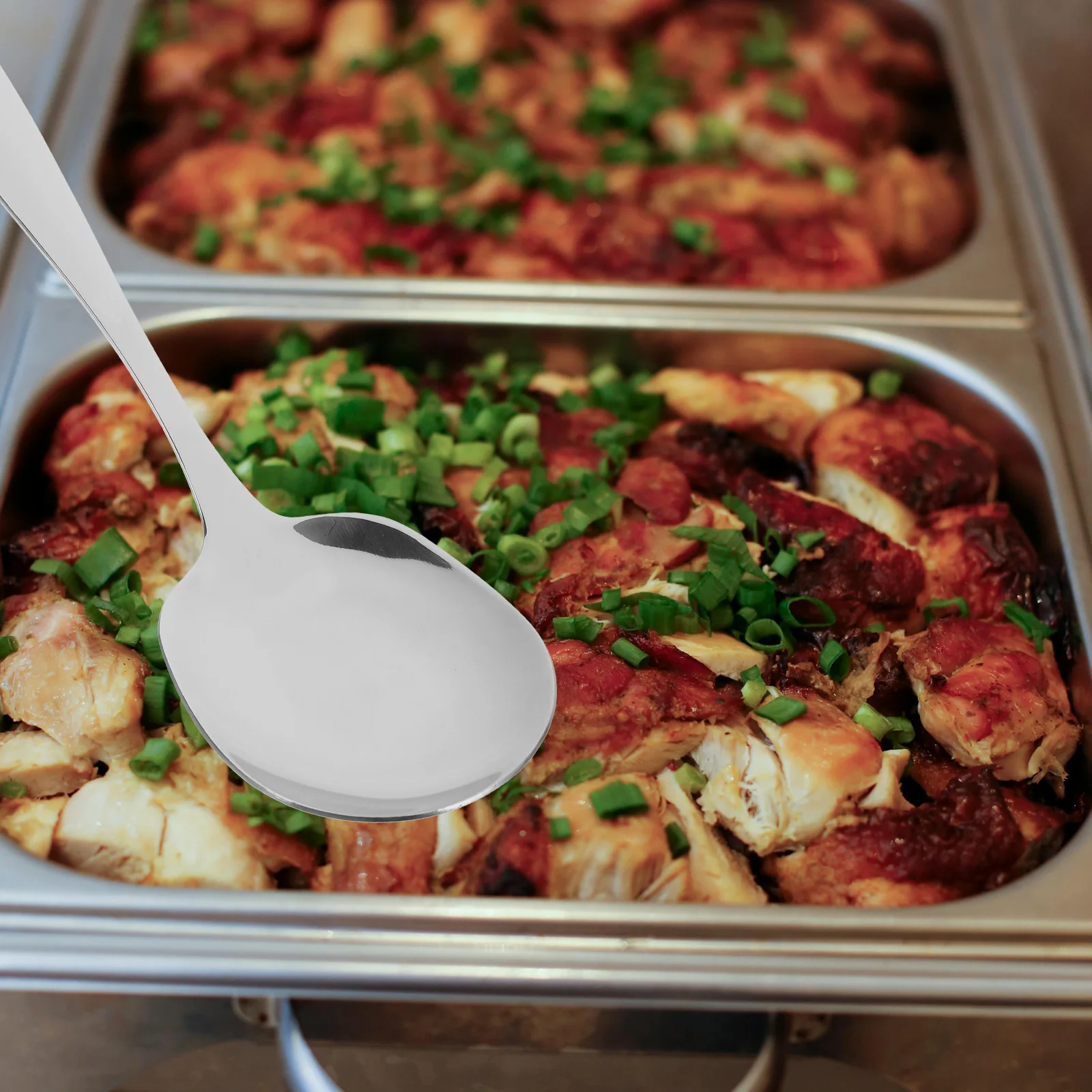 

1pcs Stainless Steel Serving Spoon 304 Thickened Buffet Catering Rice Spoon Utility Commercial Hotel Restaurant