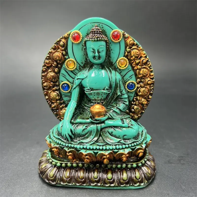 Antique pulp optimization turquoise Sakyamuni Bodhisattva mosaic