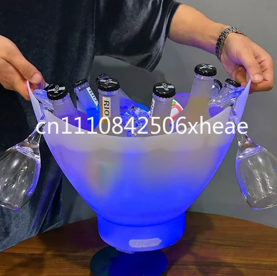 7 Liters Large Capacity Luminous Bluetooth Ice Bucket Subwoofer Small Speaker LED Light Camping Wine Bucket
