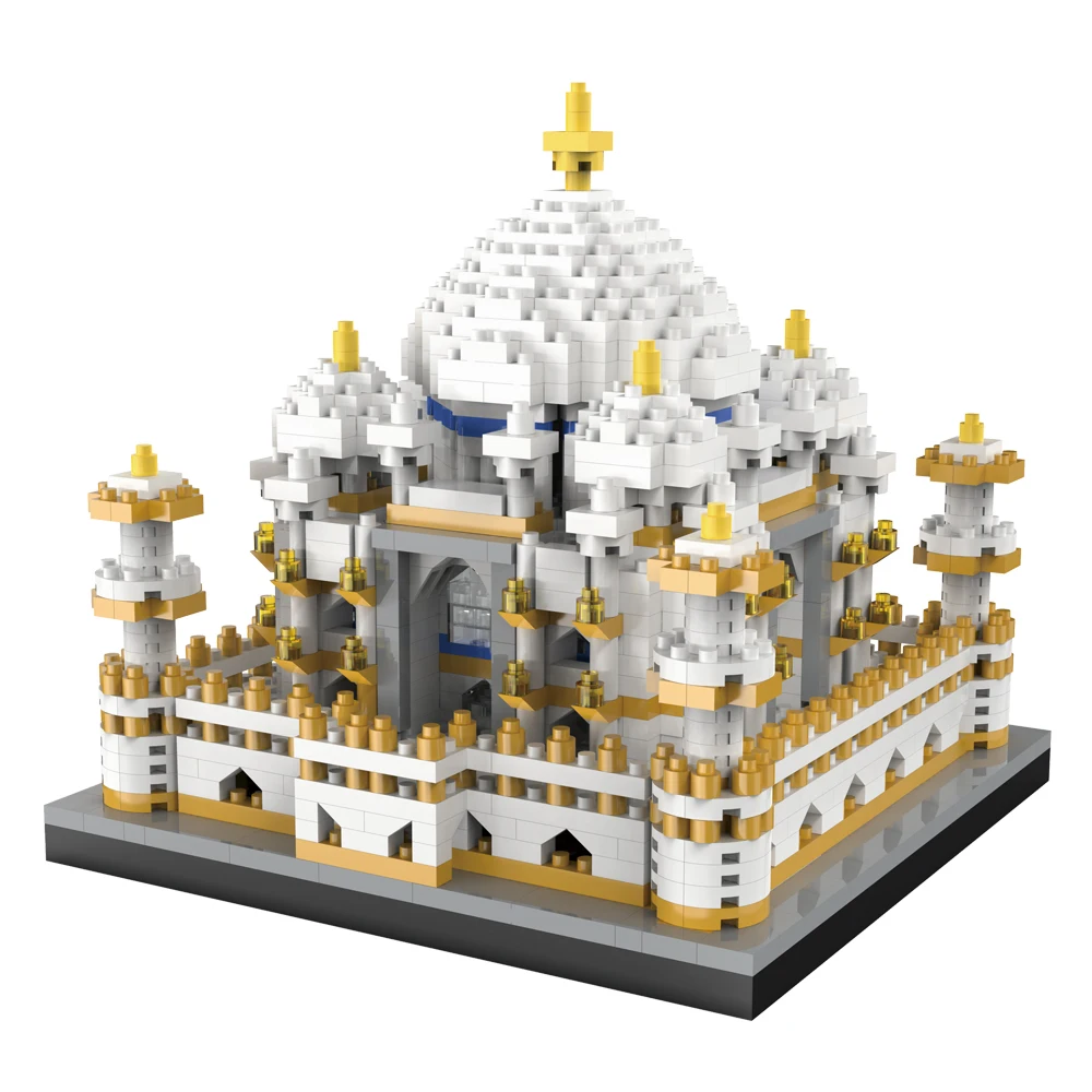 Micro Mini blocchi Taj Mahal Building and Architecture Model Set giocattoli regali per bambini e adulti famosi blocchi di riferimento Set