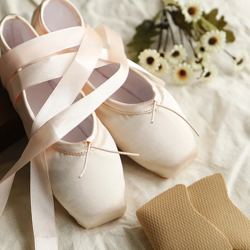 Ballet Dance Shoes Children Adult Ballet Pointe Shoes Professional with Ribbons Shoes Woman Zapatos Mujer Sneakers Women Girls