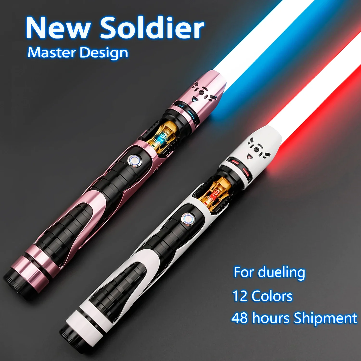 TXQSABER ทหารคุณภาพสูง Lightsaber โลหะ Hilt Heavy Dueling RGB Pixel Light ดาบ SNV4 คอสเพลย์ของขวัญ 12 สี foc dueling