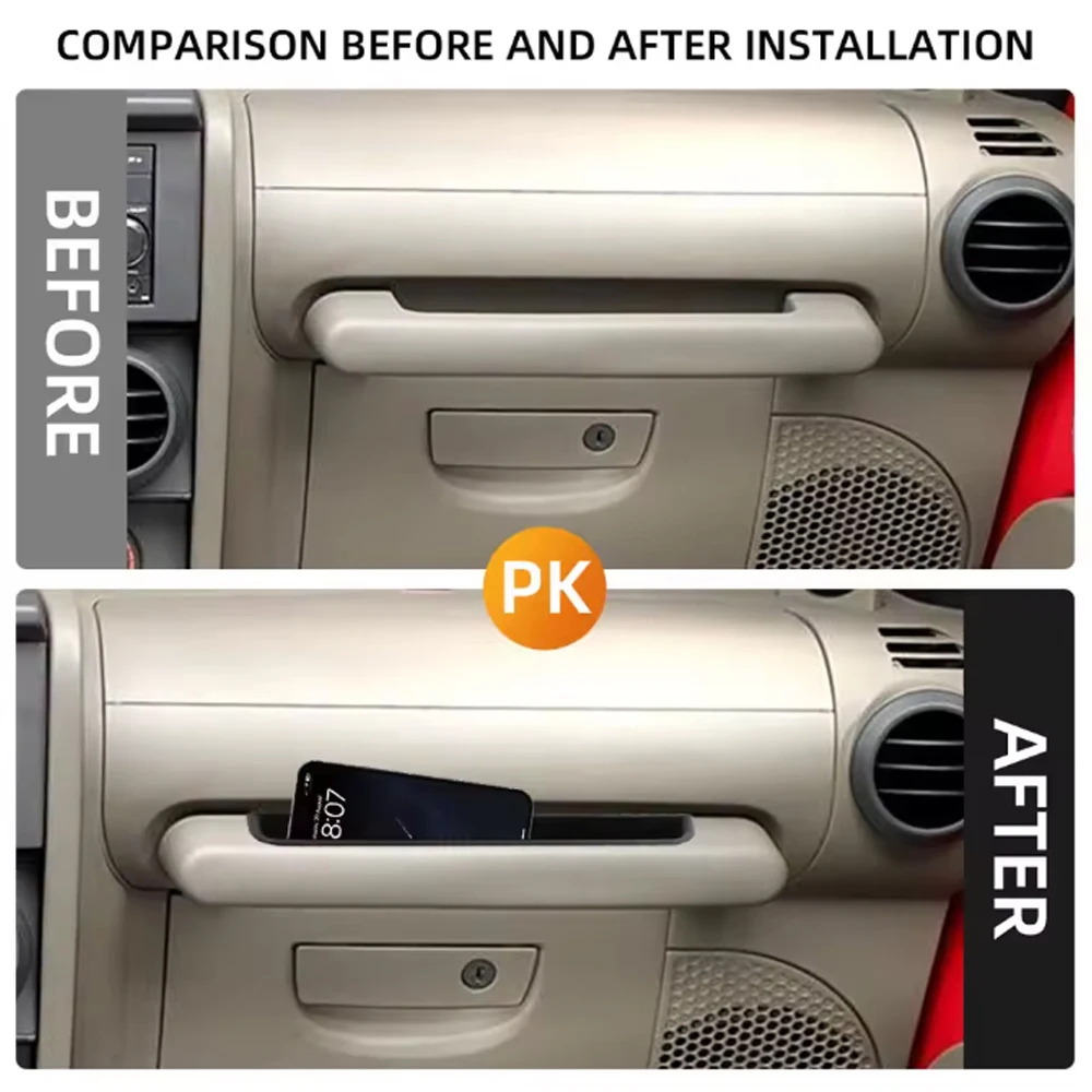 صندوق تخزين مسند ذراع مساعد الطيار للسيارة لسيارة جيب رانجلر JK 2007 - 2010 LHD مقعد الركاب مقبض صينية التخزين الملحقات #2