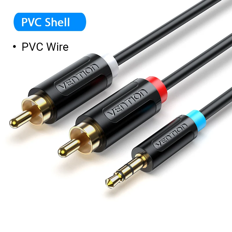 Vention Rca Kabel 3.5Mm Naar 2rca Splitter Rca Jack 3.5 Kabel Rca Audio Kabel Voor Smartphone Versterker Home Theater Aux Kabel Rca