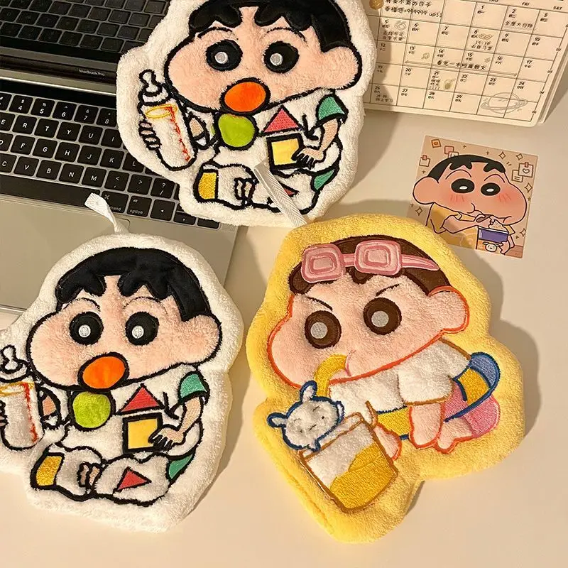 만화 애니메이션 크레용 신짱 수건 걸이형 자수 수분 흡수 산호 플리스 물티슈 샤워룸 용품