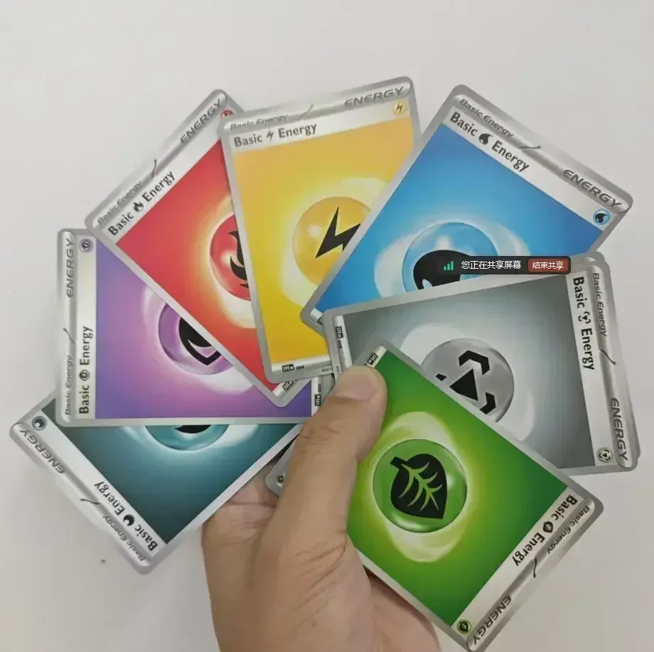 64 pz/set PTCG Pokemon English Edition Yellow Border Energy Card il lato opposto è blu da utilizzare come carta di ricambio