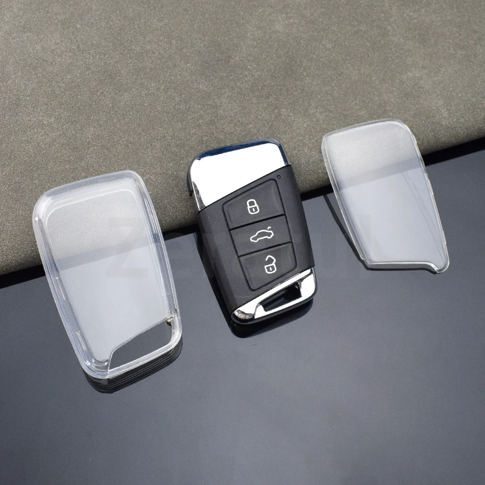 Transparent TPU for VW Volkswagen Magotan Passat B8 Skoda Superb Kodiaq A7 Car Key Case Cover Shell Fob Holder Accessories view 4
