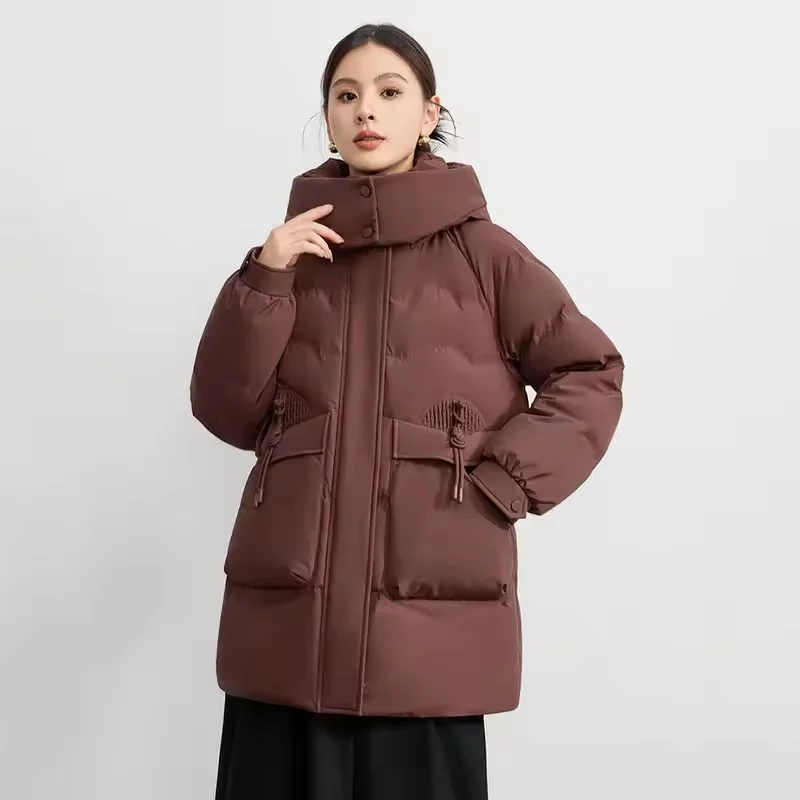 Unten Baumwolle Jacke Frauen Winter Lose Mit Kapuze Casual Alle-Spiel Verdicken Warme Unten Baumwolle Jacke Parkas Weibliche Outwear mantel