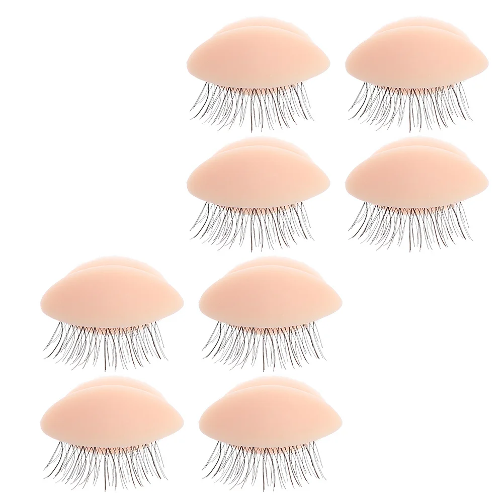 

4Pairs Eyelash Practice Eye Mold Supple Silicone Material Realistic Skin Texture Training Tool for Beginners and Professionals