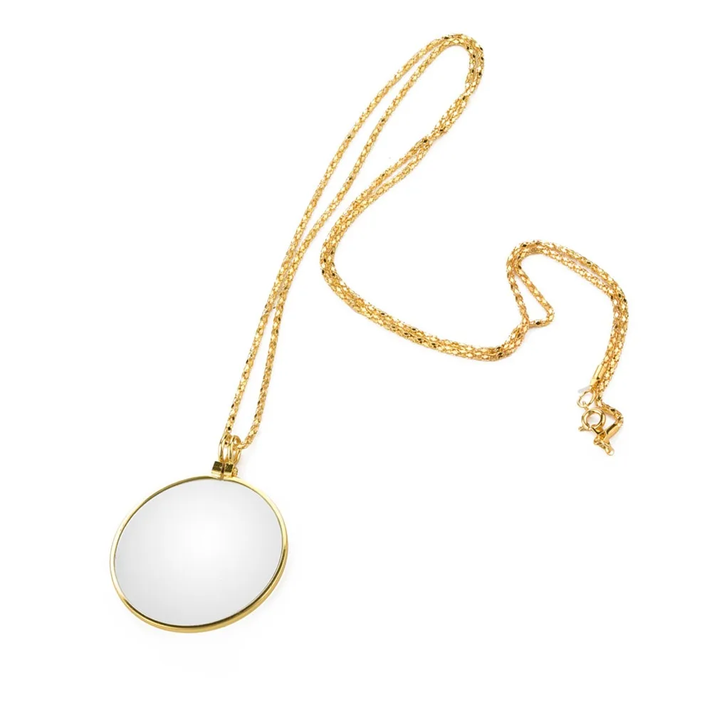 Vintage Glass Lens Magnifying Glass Loupe Chain Optical Magnifier Magnifying Pendant Watch Repair