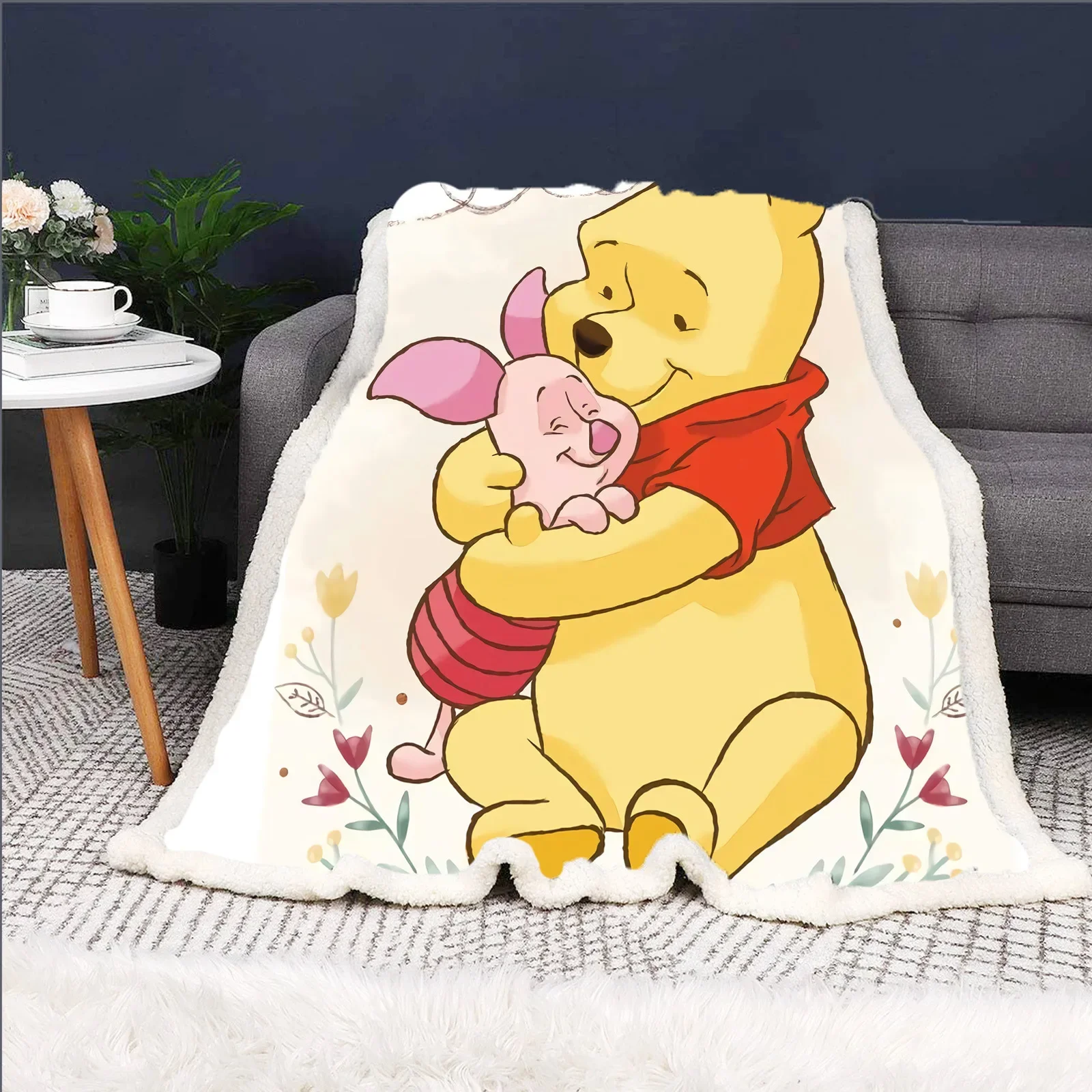 Winnie The Pooh Blankets Disney Cartoon For Children Baby Printing Luxury Bed And Throws Microfiber Fabric Printed Winter