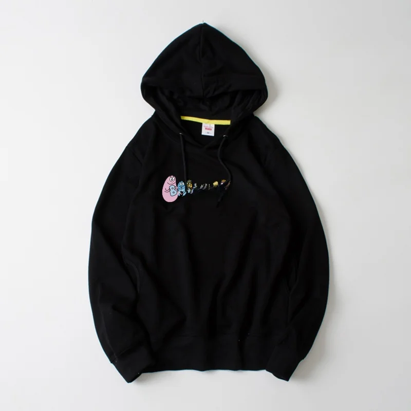 

Классическая толстовка с капюшоном в стиле мультфильма Барбапапа, свободный мужской свитшот, ретро-дизайн с принтом, повседневная модная осенняя одежда, удобная хлопковая толстовка.