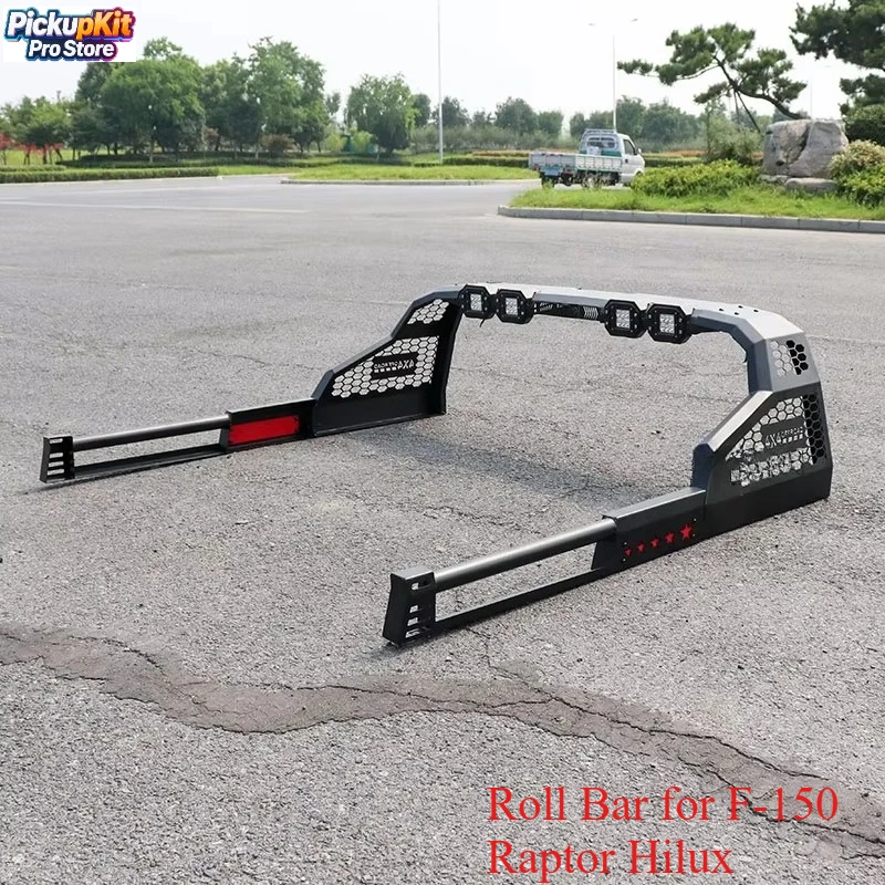 

Heavy Duty Double Tube Steel 4x4 Sport Roll Bar with Roof Rack for F-150 Raptor Hilux