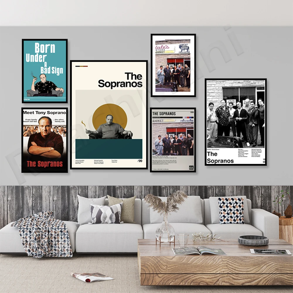 

The Sopranos (1999) Poster, Vintage Inspired Poster, Mid-Century Movie Poster, The Sopranos Wall Art, Man Cave Art