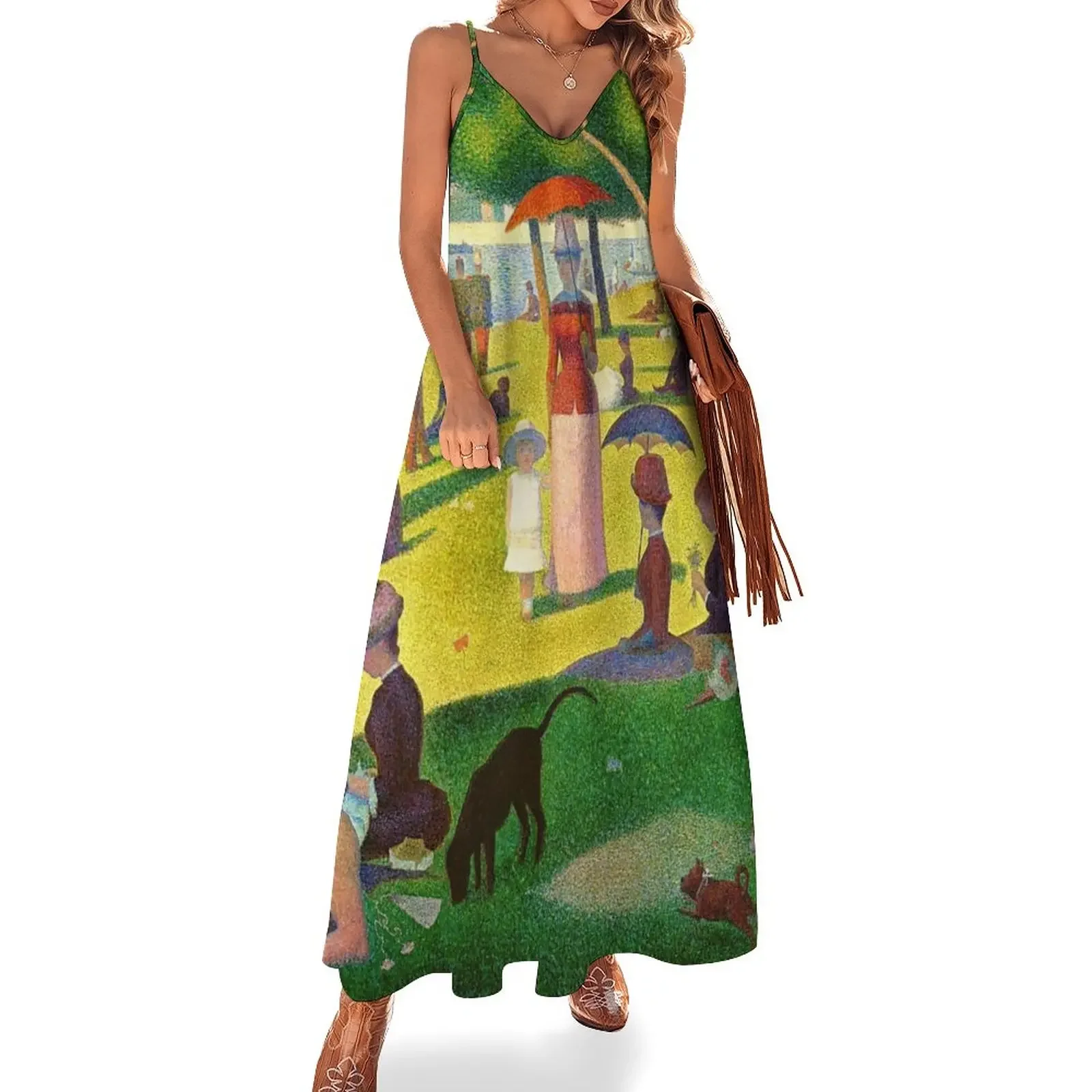 

A Sunday Afternoon on the Island of La Grande Jatte - Georges Seurat Sleeveless Dress summer dresses beach dresses