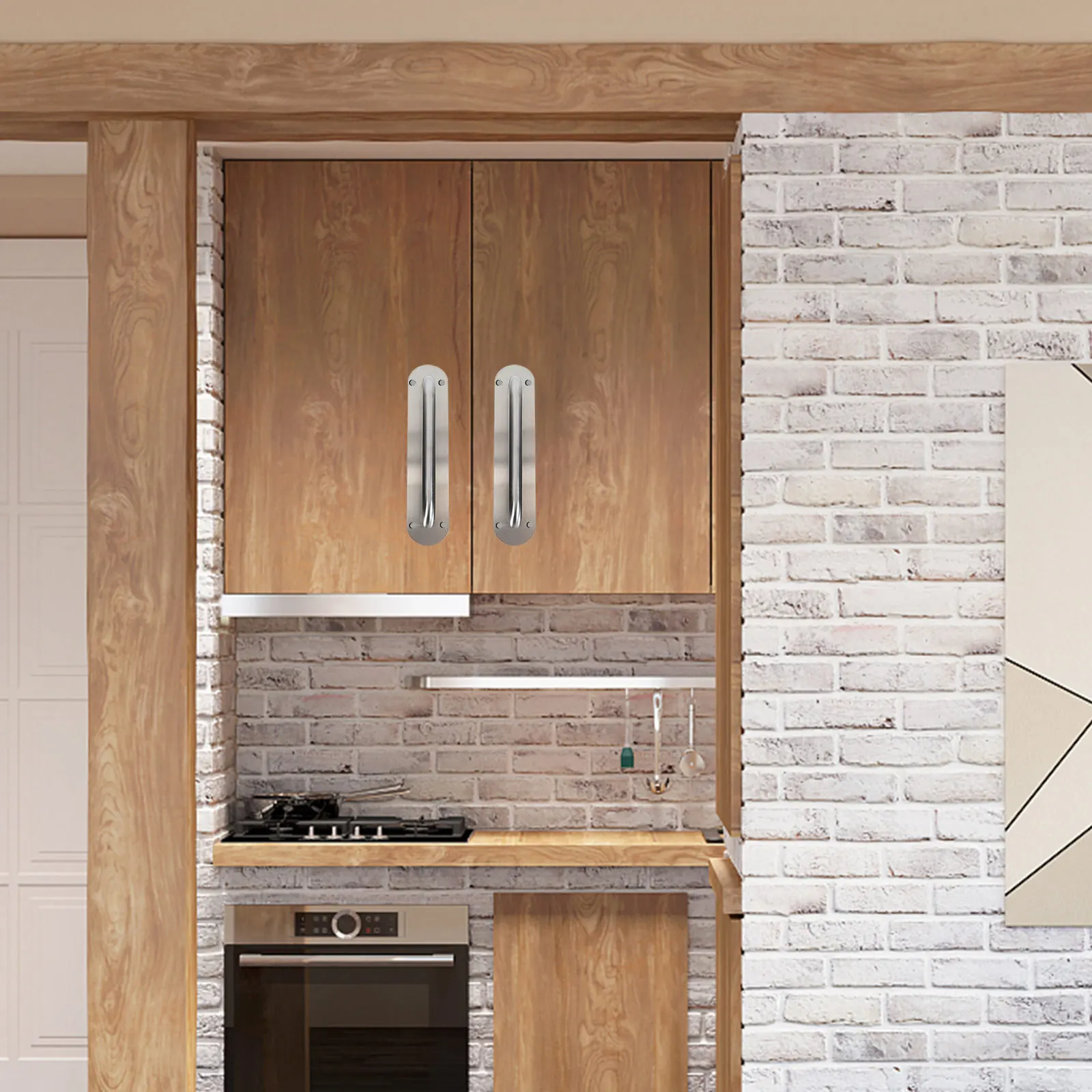 

1Pcs Barn Door Pull Handle Stainless Steel Heavy Duty Rust Corrosion Resistant Handle for Interior Exterior Doors Garage Gate