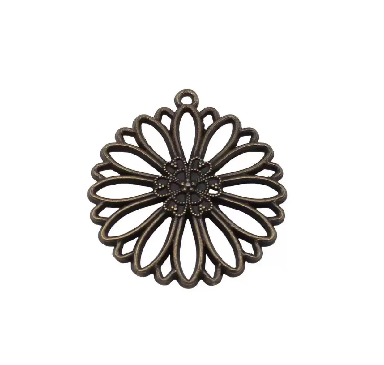 

5pcs 38*35 mm Zinc alloy metal hollow flower pendants for handmade HW3323