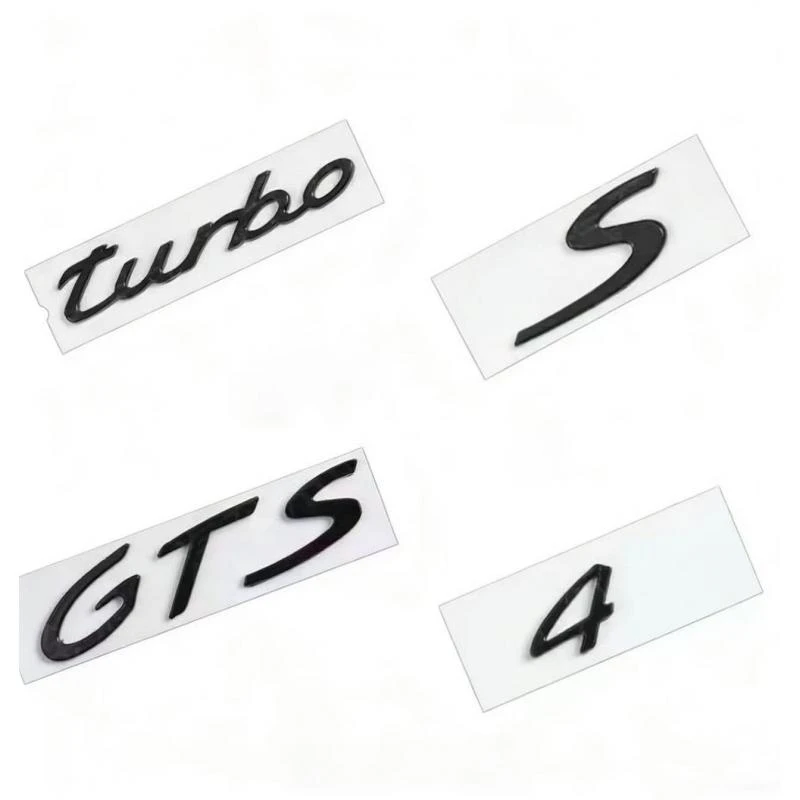

3D ABS logo car Letter Emblem Rear tail trunk Decals badge sticker for Cayenne macan turbo GTS panamera 911 Carrera 718 electrlc
