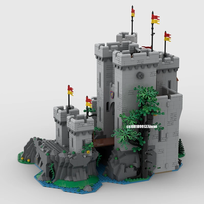 NEW 983PCS European Medieval Lion Knights\' Castle Front Towers model DIY creative ideas Child Toy Birthday Gift Blocks MOC-10305