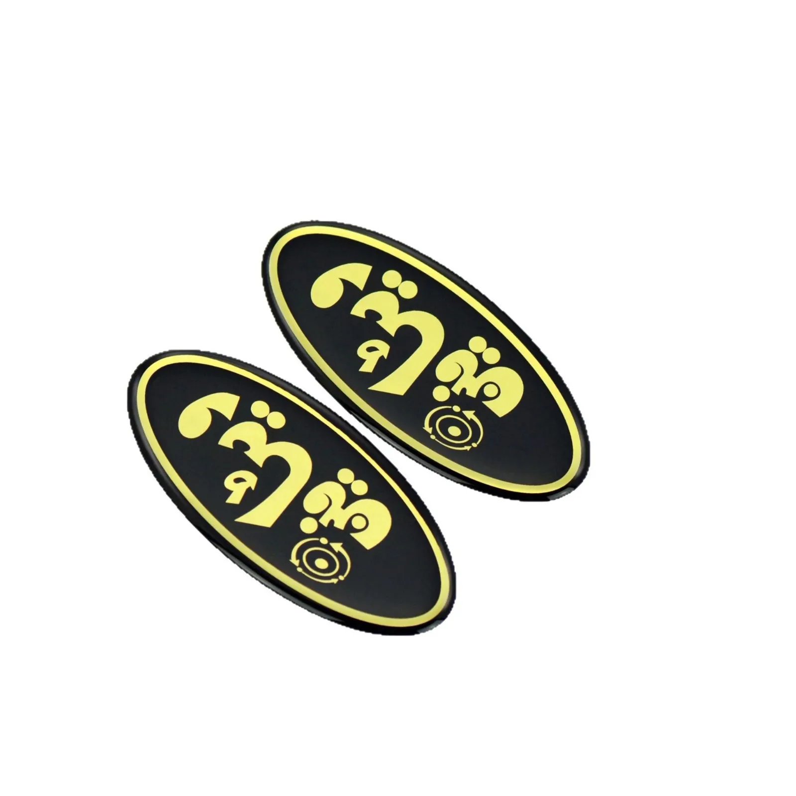 

Customized Black and Gold 3D Transparent Dome Restin Stickers Epoxy Waterproof Oval Logo Decoration Sticker