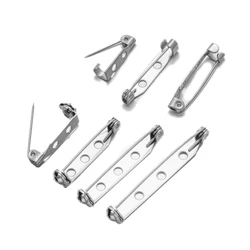 10/20pcs Stainless Steel Brooch Bar Pin Back With Safety Clasp for Crafts Badge Name Tag DIY Jewelry Making Supplies