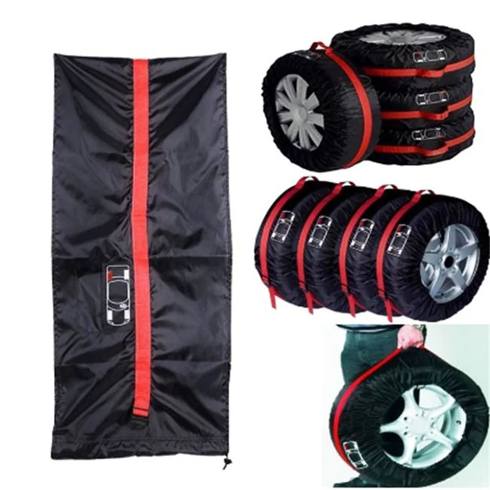 

4pcs Car Tire Protection Cover Spare Tire Cover Snow Tire Cover Convenient Collection Storage Bag Universal Tire Storage Bag S S