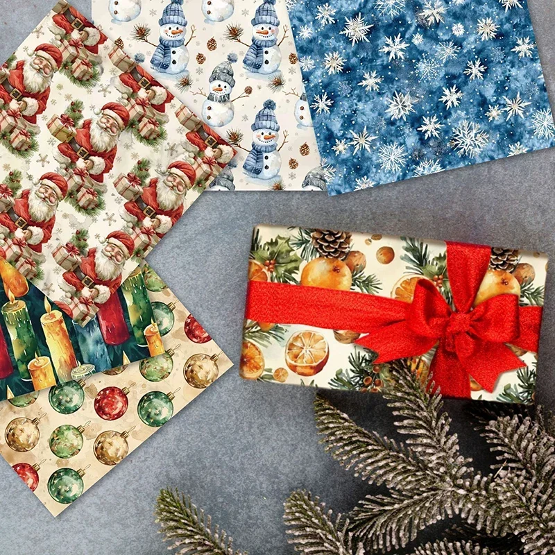 

Christmas Scrapbook Paper Pad 12 Sheets 6x6 Glitter Confetti Snowflake Single-sided Prints Cardstock 160gsm Acid-free Decorative