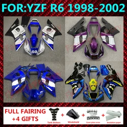 Motorcycle fairing kit fit for YAMAHA YZF R6 98 99 00 01 02 plastic 1998 1999 2000 2001 2002 full fairings bodywork kits zxmt