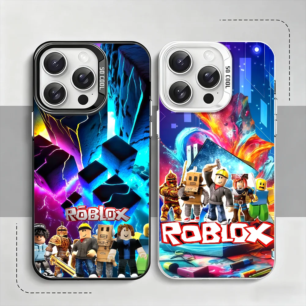 Capa de celular para jogos para iPhone 12 11 13 14 15 16 17 Max Pro Plus Mini R-Roblox, capa protetora colorida IMD