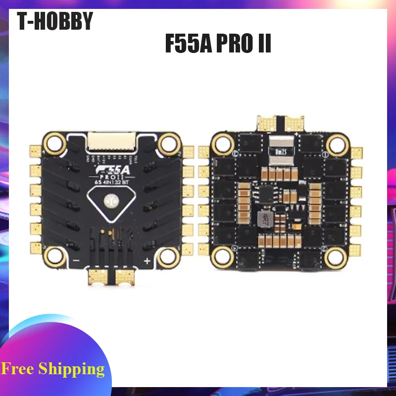 

T-HOBBYT-MOTOR F55A PRO II 6S 4IN1 32 BIT 128KHz Brushless ESC Speed Controller HYBIRD POWER BLHELI_32 10V 2A BEC