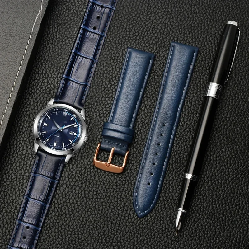 14 16 18 20mm 21m 22mm 23mm bracelet de montre ardillon Bracelet en cuir véritable couleur bracelet de montre pour citoyen rossini