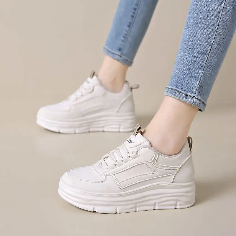 

Lace-up Big Sole Badminton Shoes For Women Skateboarding Rainbow Women's Sneakers Vintage Boots Sports Fashion