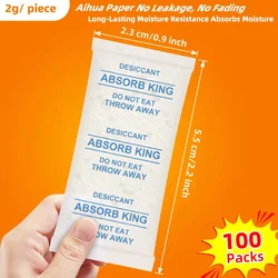 100 Packs 2g Silica Gel Desiccant Moisture Absorber Mold Remover Gel Absorbent Moth Mildew Proofing Dry Desiccant Antihumedad