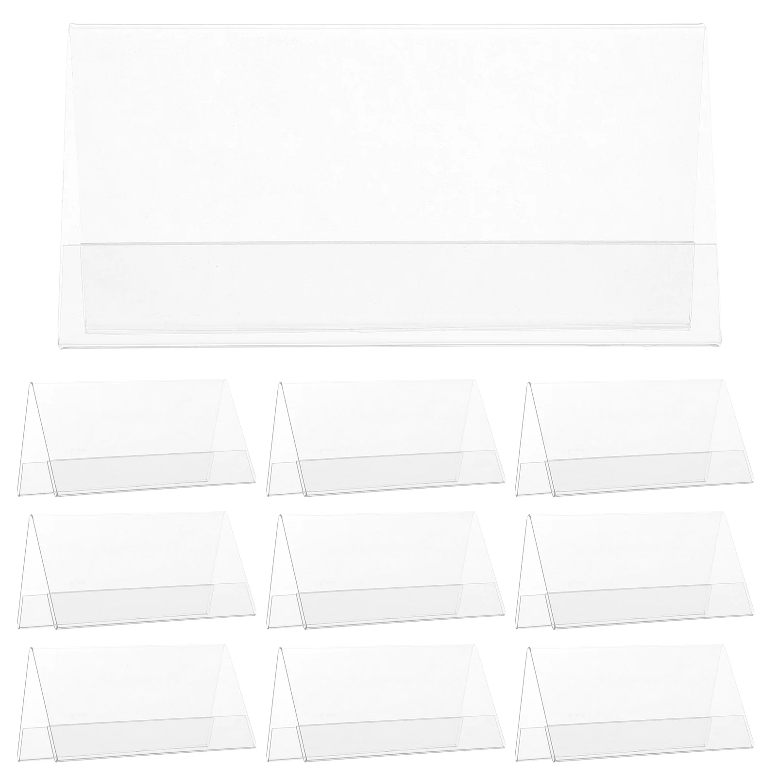 

10 Pcs Desktop Transparent Label Conference Name Tag for Mini Table The Pet Plate