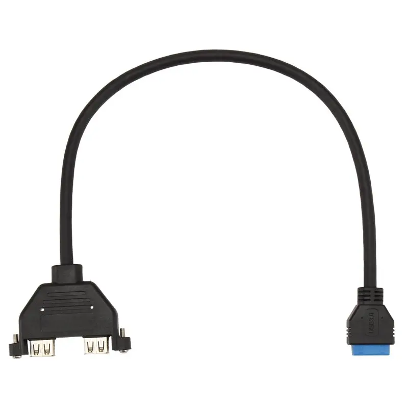A08E-PCI Slot Plate Bracket Cord Wire Motherboard For PC 19Pin To 2 Ports USB 3.0 Front Panel Header Connector Cable Adapter
