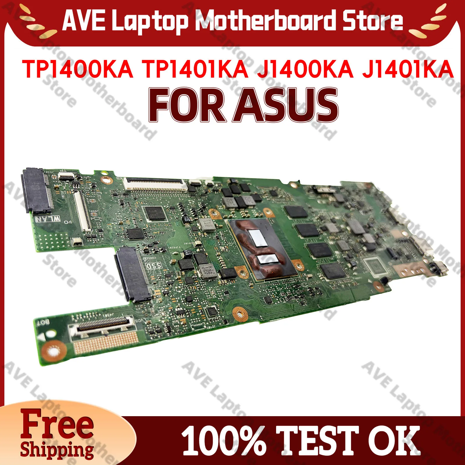 

TP1400KA Laptop Motherboard For ASUS VivoBook Flip J1400KA TP1400K J1401KA TP1400KA Mainboard With Celeron CPU 100% tests OK stk