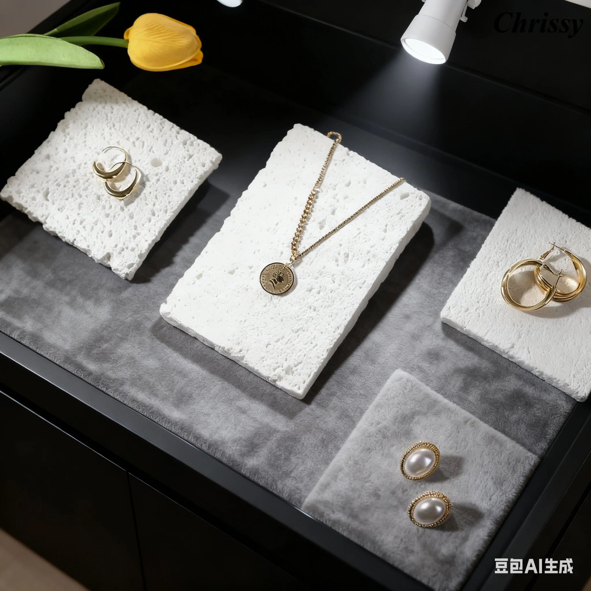 ins cave stone photo props decoration ornaments earrings jewelry necklace shooting props photography background