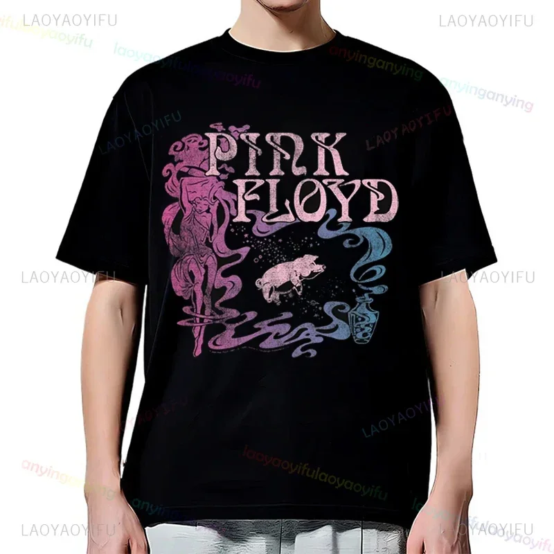 2024 Music Enthusiast Rock Band T-Shirt-Pink-Floyd-Wish You Were Here Graphic Prited Summer Short Sleeves Cotton Mens Clothing