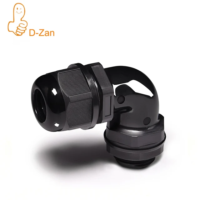 

M20 Cable Gland, 90 Degree Waterproof IP68 Nylon Joint Adjustable Locknut for 9mm-14mm Dia Cable Wire